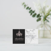 Chic Antiek Pink Chandelier Marble Visitekaartje (Staand voorkant)