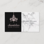 Chic Antiek Pink Chandelier Marble Visitekaartje (Voorkant)