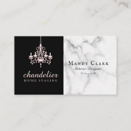 Chic Antiek Pink Chandelier Marble Visitekaartje