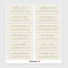 Chic Antiek White Wedding Guest Adresetiketten Sticker