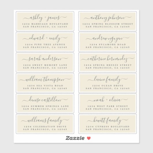 Chic Antiek White Wedding Guest Adresetiketten Sticker (Vel)