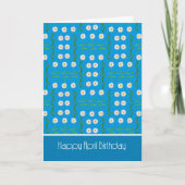 Chic April Birthday Kaart: Daisies on Blauwgroen Kaart (Voorkant)