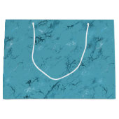 Chic Aqua Blauwe Marmeren Bruiloft Groot Cadeauzakje (Voorkant)
