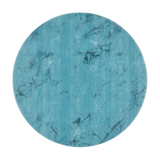 Chic Aqua Blauwe Marmeren Bruiloft Snijplank (Voorkant)
