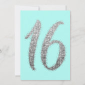 Chic Aqua Blauwgroen Silver Scattered Glitter Swee Kaart (Achterkant)