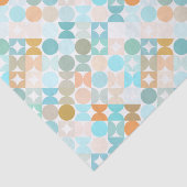 Chic Aqua Blue Coral Oranje Circles Art Patroon Tissuepapier (Detail)