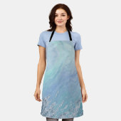 Chic Aqua Blue Marble Texture Abstracte Zee Waves Schort (Gedragen)