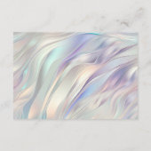 Chic Aqua Blue Paarse Pearl White Wedding RSVP Informatiekaartje (Achterkant)