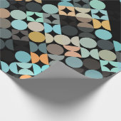 Chic Aqua Blue Rust Oranje Circles Art Patroon Cadeaupapier (Hoek)