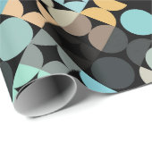 Chic Aqua Blue Rust Oranje Circles Art Patroon Cadeaupapier (Rol Hoek)