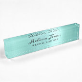 Chic Aqua Borhed Metal Modern Black Script Desk Naambordje