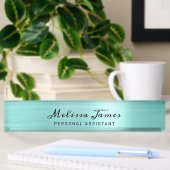 Chic Aqua Borhed Metal Modern Black Script Desk Naambordje