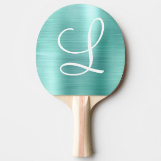 Chic Aqua Borhed Metal White Monogram Tafeltennisbatje