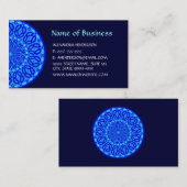 Chic Aqua en Blue Kaleidoscope Glow Mandala Visitekaartje (Voorkant / Achterkant)