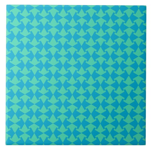 Chic Aqua en Turquoise Islamic Geometric Pattern Tegeltje (Voorkant)