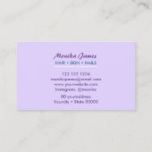 Chic Aqua en Violet Lila Shimmer Glitter Visitekaartje (Achterkant)