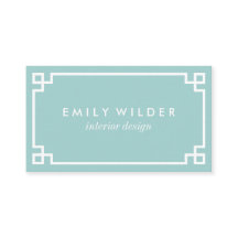 Chic Aqua en witte Griekse sleutel