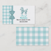 Chic Aqua Franse Poedel Mama Kaart Contactkaartje (Voorkant / Achterkant)