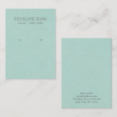 Chic Aqua Leather look Jewelry Earling display Visitekaartje (Voorkant / Achterkant)