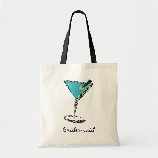 chic aqua martini tote bag (Voorkant)