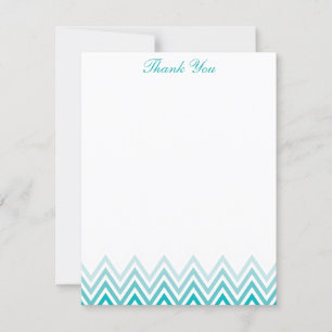 Chic Aqua Ombre Chevrons Note-kaarten Kaart