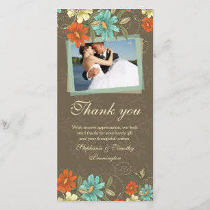  chic aqua oranje crème bruiloft bedankt