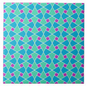 Chic Aqua Paars Turquoise Islamic Mosaic Pattern Tegeltje (Voorkant)