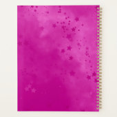 Chic aqua roze iridescent glitter monogram planner (Achterkant)