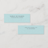 Chic Aqua Turquoise Blauwe Sieraden Oorbel Display Mini Visitekaartje (Voorkant / Achterkant)