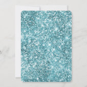 Chic Aqua Turquoise Blue Glam Verjaardag Kaart (Achterkant)