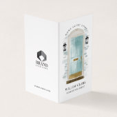 Chic Aqua Waterverf Voordeur Foto & Diensten Visitekaartje (Buitenkant)