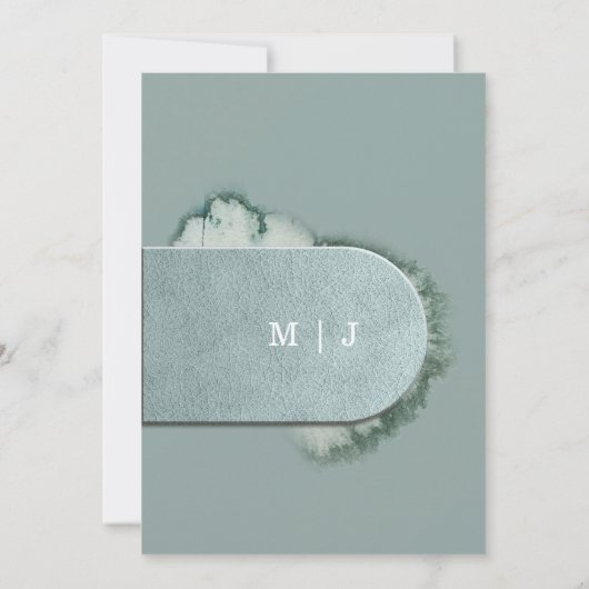 Chic Aquamarine Blauwgroen Eucalyptus Arch Kaart (Achterkant)