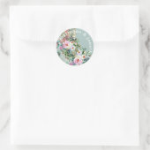 Chic Aquamarine Lush Waterverf Floral Ronde Sticker (Tas)