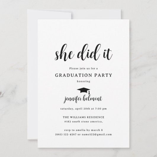 Chic Arch Foto Ze deed het Pet Tassel Afstuderen Kaart (Achterkant)