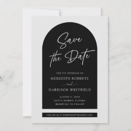 Chic Arch Lijst Modern Script Zwart Bruiloft Save The Date