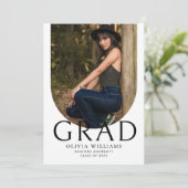 Chic Arch Photo Collage QR Code Graduation Party Kaart (Staand voorkant)