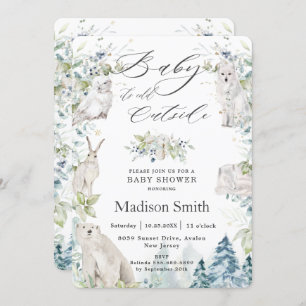 Chic Arcmals Winter Alpine Baby shower  Kaart