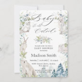 Chic Arctic Animals Winter Alpine Baby shower Kaart (Voorkant)