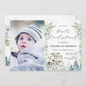 Chic Arctic Animals Winter Onederland 1e verjaarda Kaart (Voorkant / Achterkant)