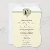 Chic Art Deco 1920's Bride & Groom Wedding Kaart (Achterkant)