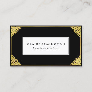 Chic Art Deco   Faux Gold Foil Visitekaartje