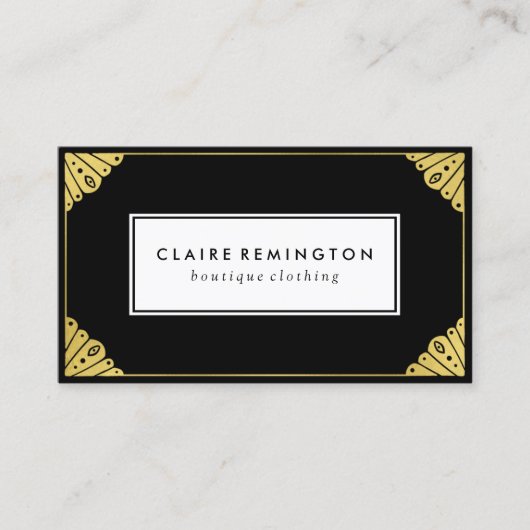 Chic Art Deco | Faux Gold Foil Visitekaartje (Voorkant)