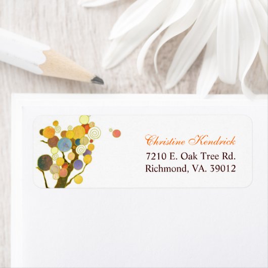 Chic Art Deco Tree-Adresetiketten Etiket (Insitu)