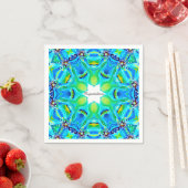 Chic Artistic Mandala Artwork in Aqua Colors Servet (Insitu)