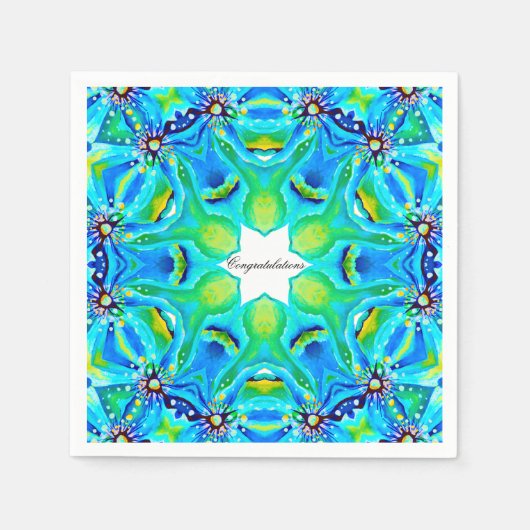 Chic Artistic Mandala Artwork in Aqua Colors Servet (Voorkant)