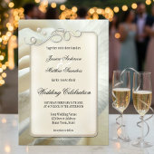 Chic Artistic Silver Ivory Roos Weddenschap Kaart