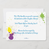 Chic Artistic Spatter-Paint Afstudeerder Fotouitno Kaart (Achterkant)