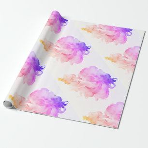 Chic artistieke abstracte waterverf wit cadeaupapier
