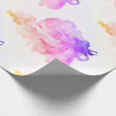 Chic artistieke abstracte waterverf wit cadeaupapier (Hoek)