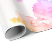 Chic artistieke abstracte waterverf wit cadeaupapier (Rol Hoek)